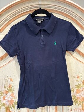 Ralph Lauren Black Label Women’s Navy Polo Shirt Size Small